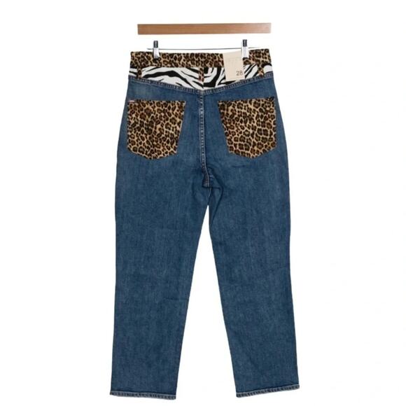 Alice + Olivia Amazing Animal Print High Rise Jeans  Size 28 NWT - Picture 8 of 13